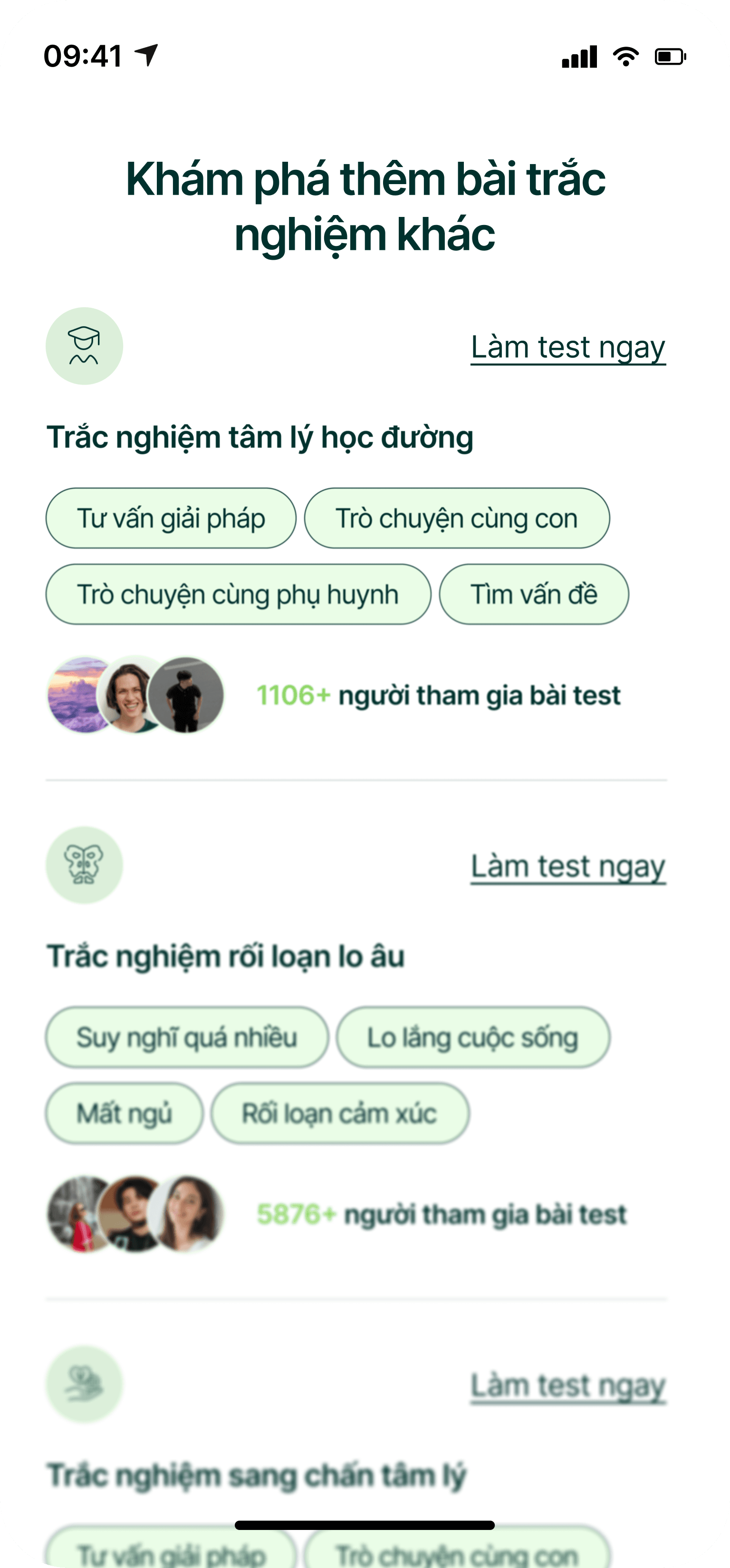 Danh sách bài trắc nghiệm tâm lý