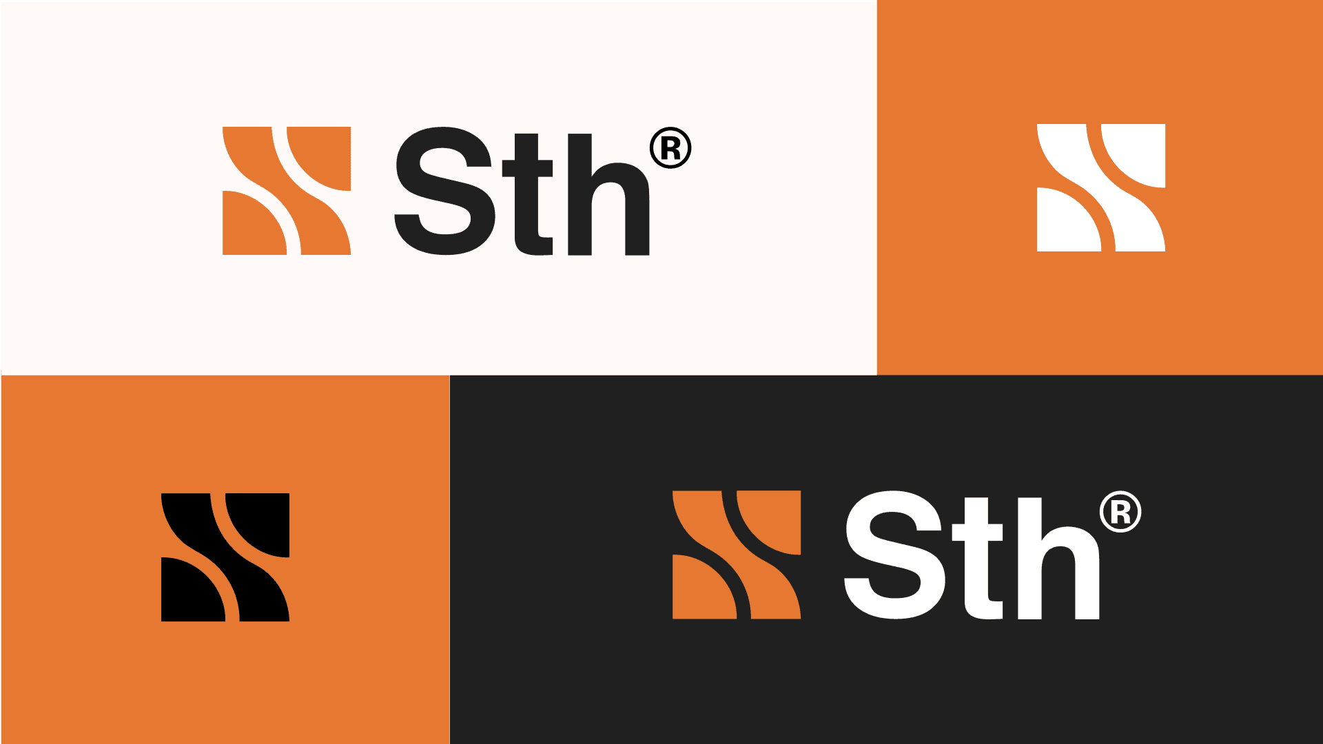 Hệ thống logo STH trên các nền màu