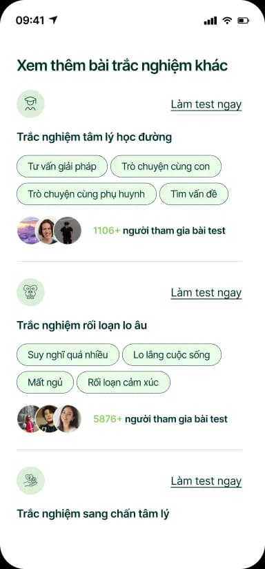 Danh sách bài trắc nghiệm tâm lý