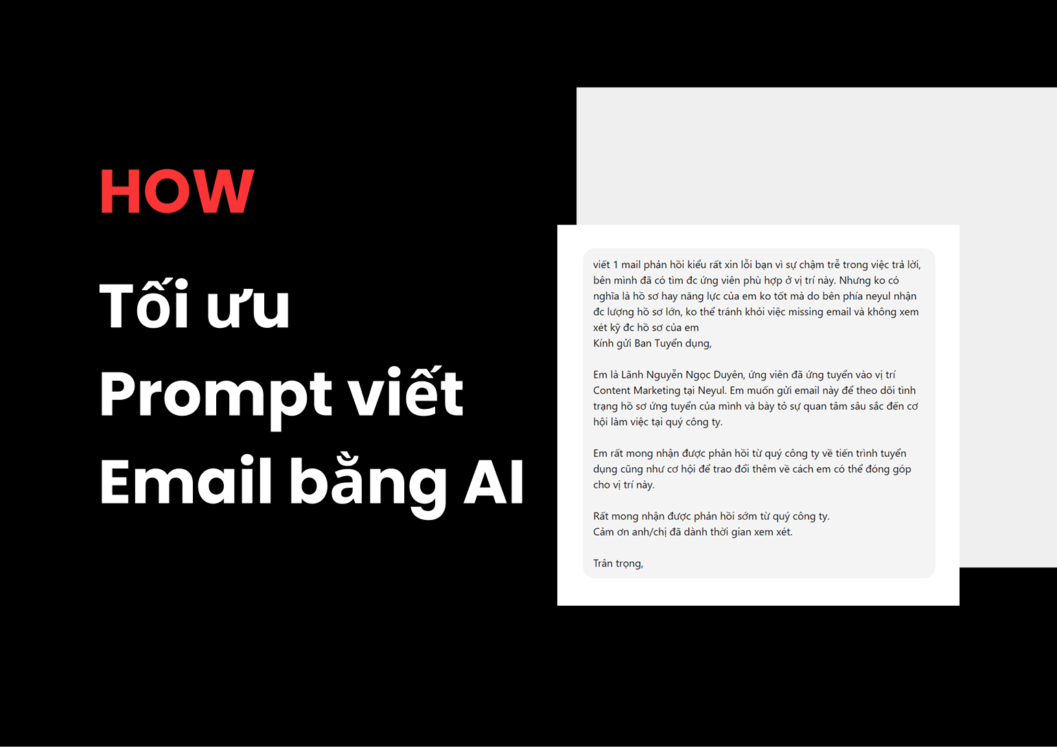 Cách nhấn mạnh prompt để tạo email chuyên nghiệp